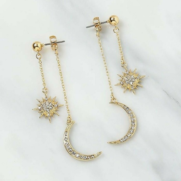 Kathrono Jewelry - 🌙 🌟 Lovely Boho crescent moon and star burst tassel earrings gold or silver